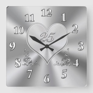 Horloges du 25e anniversaire du Mariage en argent