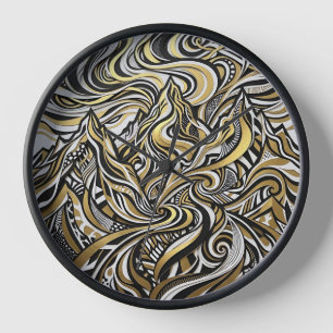 Horloges en art doré avec silhouette de chaîne de