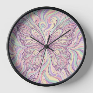 Horloges en forme d'ailes de papillon abstrait en 