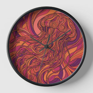 Horloges en ligne artistique abstraite de méduses 