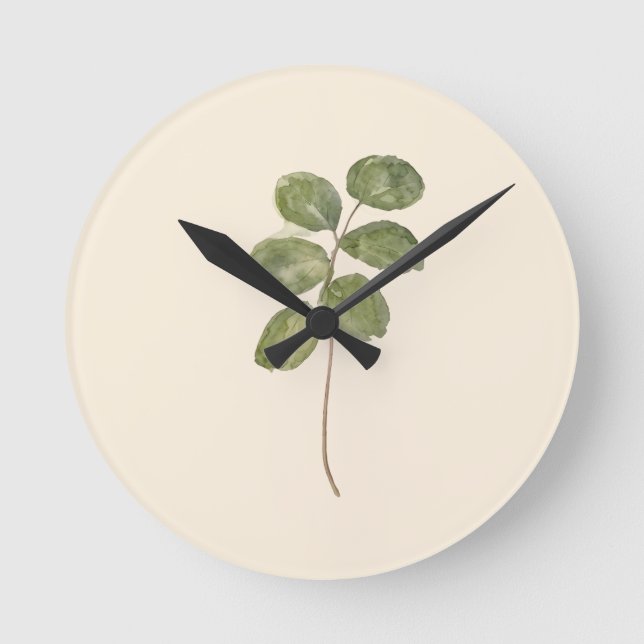 Horloges feuille d'eucalyptus botanique pressée vi (Recto)
