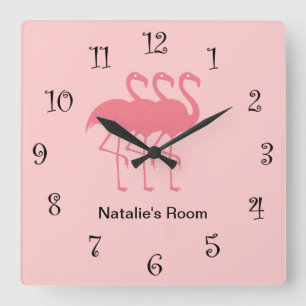 Horloges Flamants roses Roses