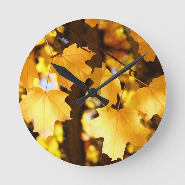 Horloges Jaune Doré Feuilles D'automne Automne per (Recto)
