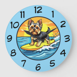 Horloges murales à thème de chien Yorkshire Terrie