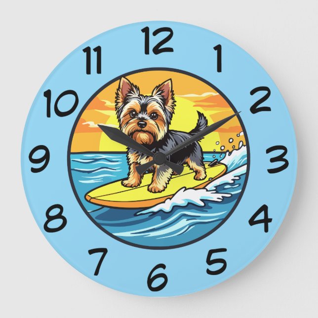 Horloges murales à thème de chien Yorkshire Terrie (Recto)