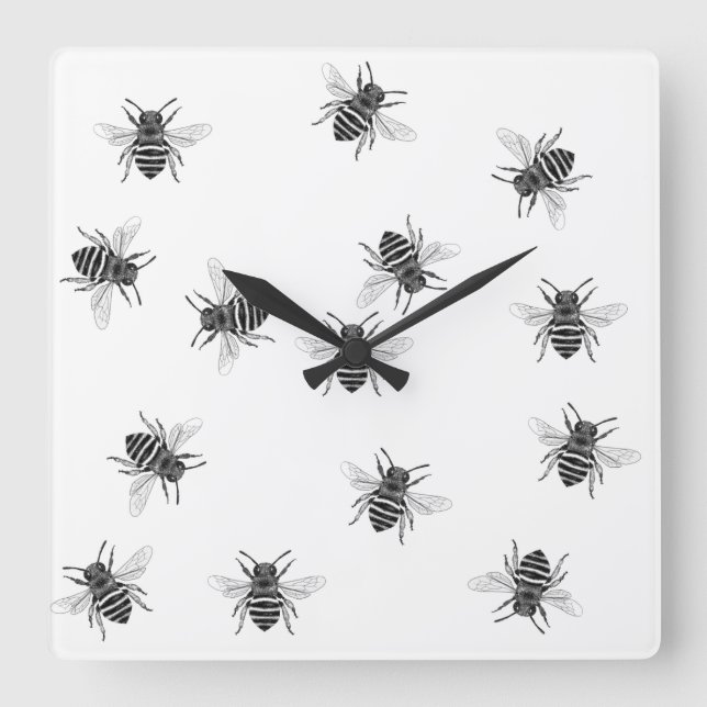 Horloges murales abstraites - Fond blanc abeille (Recto)