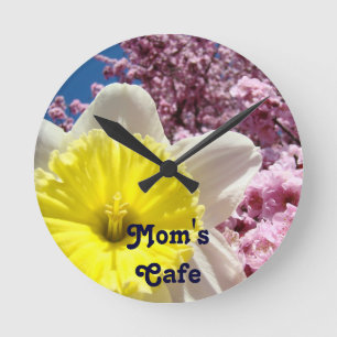 Horloges murales Café de Maman Daffodil Rose Fleur