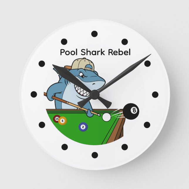 Horloges murales Coolest Man Cave Pool Shark Rebel (Recto)