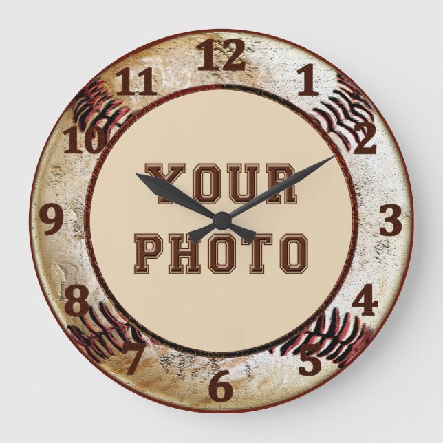 Horloges murales de baseball avec VOTRE PHOTO (Recto)