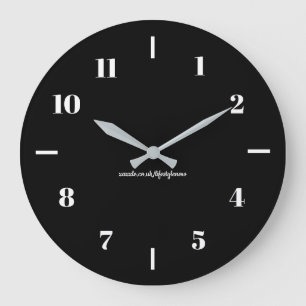 Horloges murales - Design blanc sur fond noir 2