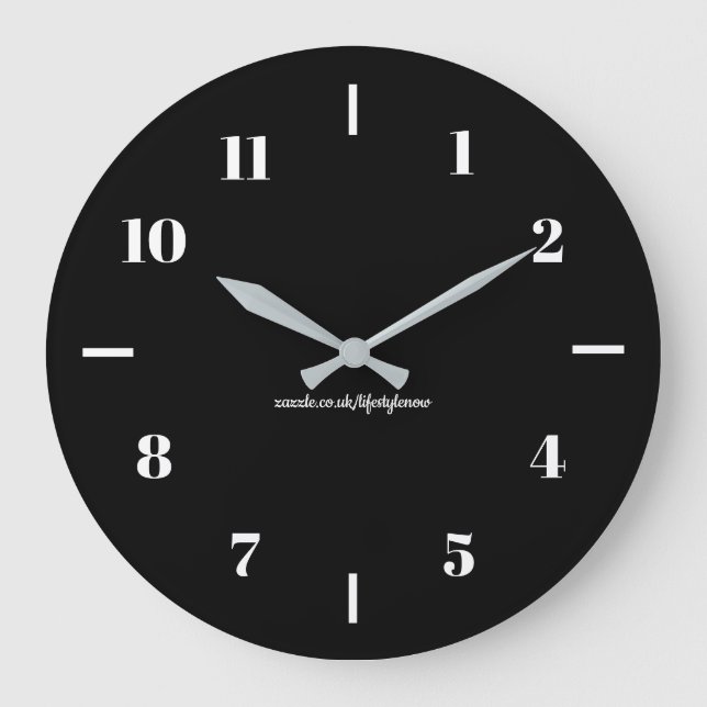 Horloges murales - Design blanc sur fond noir 2 (Recto)