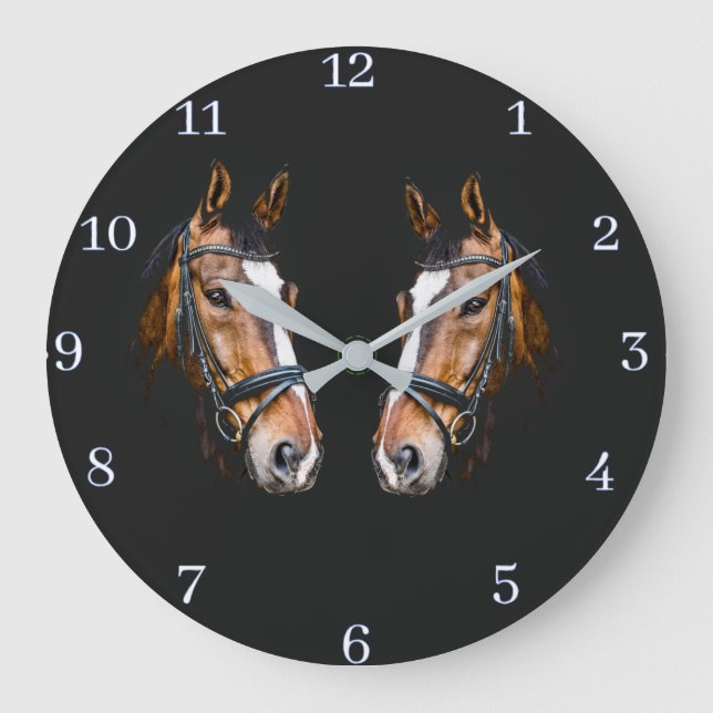 Horloges murales en acrylique pour chevaux (Recto)