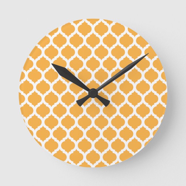 Horloges murales marocaines oranges de motif (Recto)