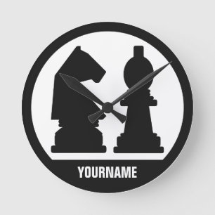 Horloges murales monochromes personnalisées CHESS