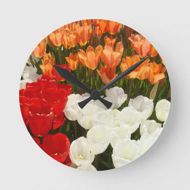 Horloges murales orange blanc rouge décoratives Tu (Recto)