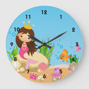 Horloges murales sirène sous la mer
