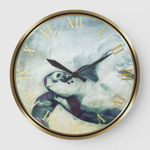 Horloges murales volantes de la tortue de mer