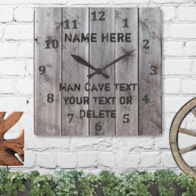 Horloges personnalisées Rustique pour lui (Man Cave Decor. Personalized, Rustic Wall Clock. Farmhouse kitchen clock. Man Cave Garage Decor. )