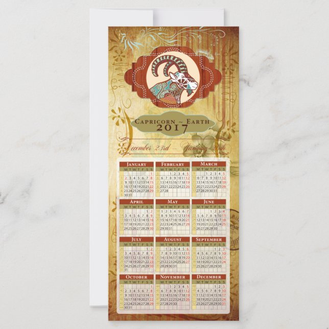 Horoscope Calendrier Card 2017 ~ Capricorn (Devant)