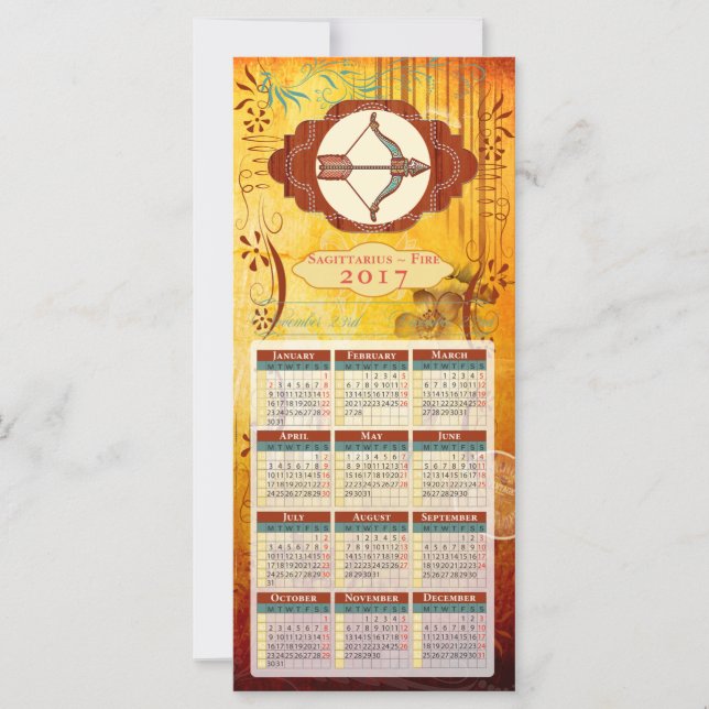 Horoscope Calendrier Card 2017 ~ Sagittarius (Devant)