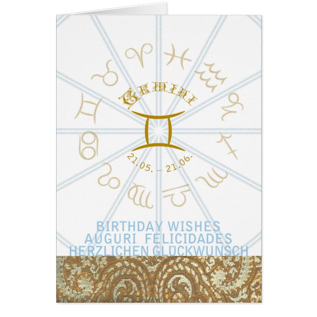 HOROSCOPE ~ Carte de voeux d'anniversaire Gemini (Devant)