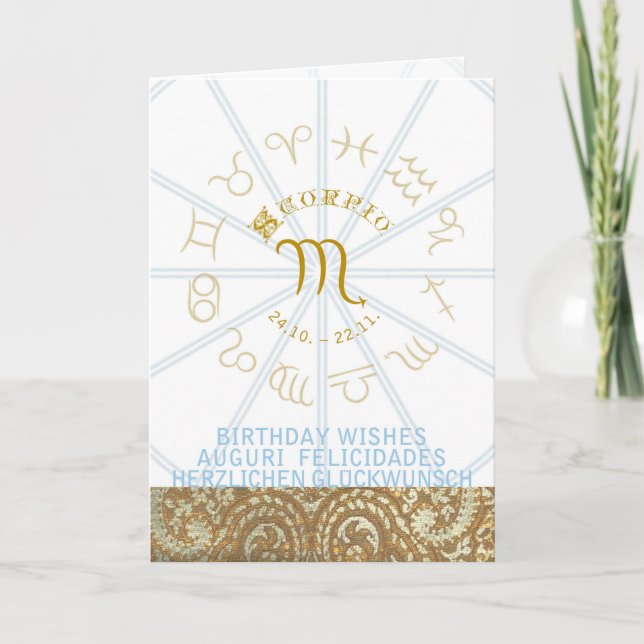 HOROSCOPE ~ Carte de voeux d'anniversaire Scorpio (Devant)