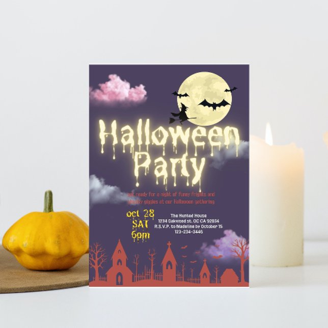 Horreur nuit mignonne Halloween invitations fêtes (Créateur téléchargé)