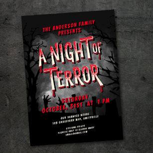 Horror Movie Poster Adult Halloween Invitation