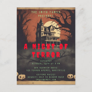 Horror Movie Poster Halloween Party Invitation