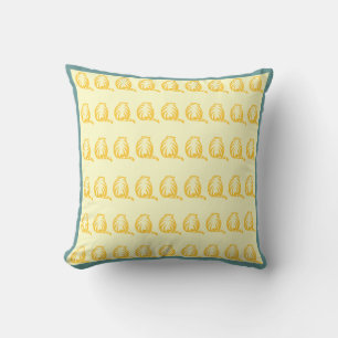 Hors blanc et jaune moutarde CATS coussin moderne