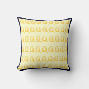 Hors blanc et jaune moutarde CATS coussin moderne