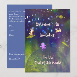 Hors de ce monde Invitation anniversaire 5 ans Fil