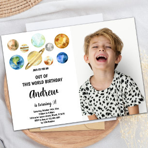 Hors de ce monde planètes Anniversaire Invitations