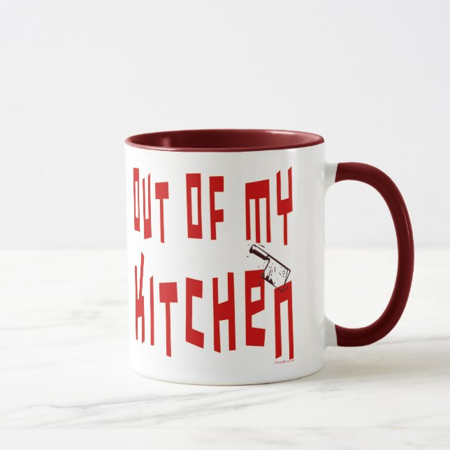 Hors de ma cuisine drôle Dire du café Mug (Droite)