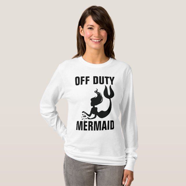HORS SERVICE MERMAID Drôle T-shirts pour dames (Devant entier)