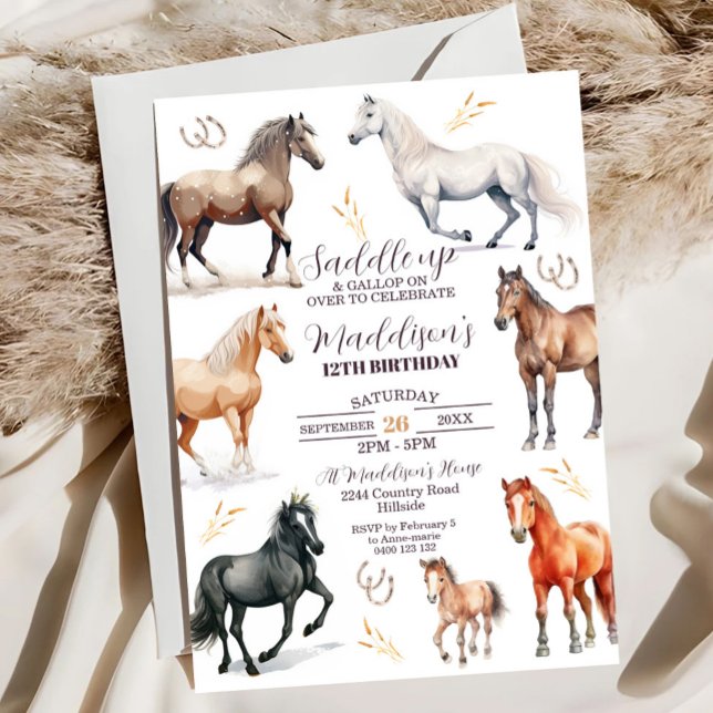 Horse Anniversaire Invitation Horse Party Saddup (HORSE BIRTHDAY INVITATION Editable Horse Party Invitation Instant Download Saddle Up Horse Birthday)