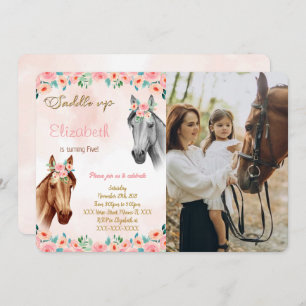 Horse Anniversaire Photo Invitation