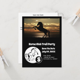 Horse Club Trail Party Monogramme Photo Invitation