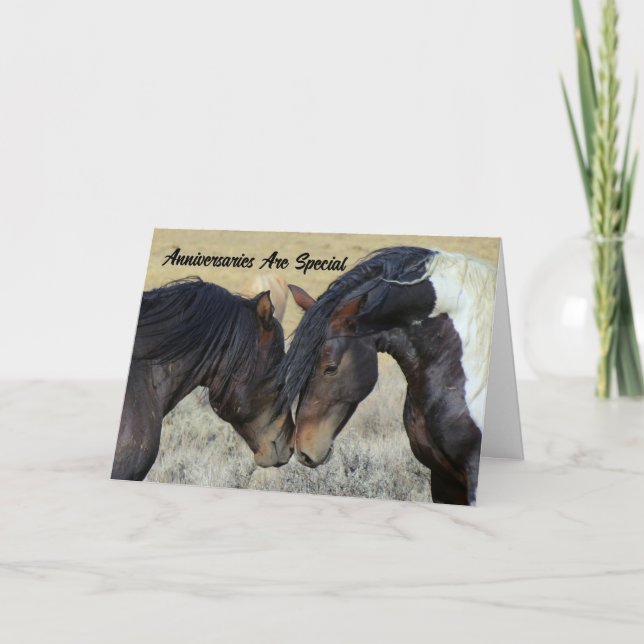 Horse Couple Anniversaire Carte de voeux (Devant)