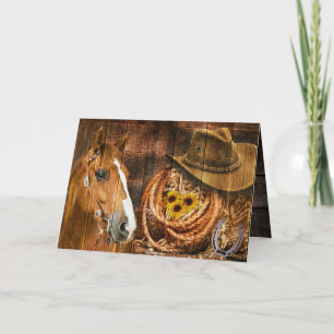 Horse Cowboy Casquette Lasso Sunflower Rustic Barq