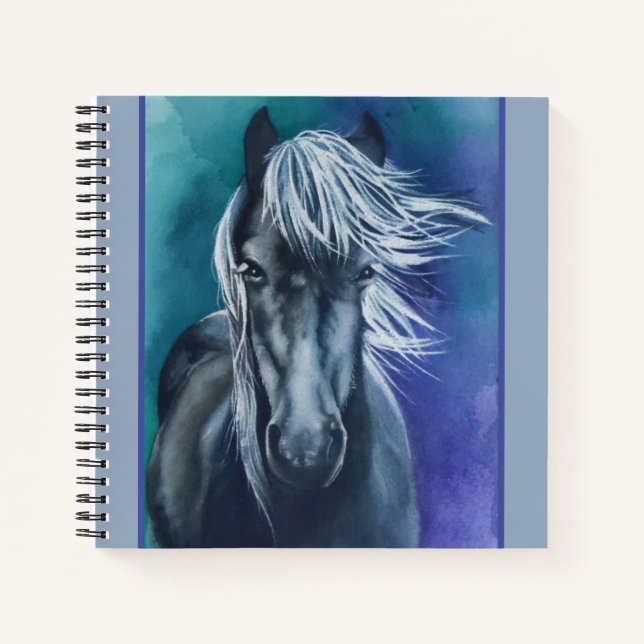 Horse Journal Aquarelle Boho Chic Ordinateur porta (Devant)