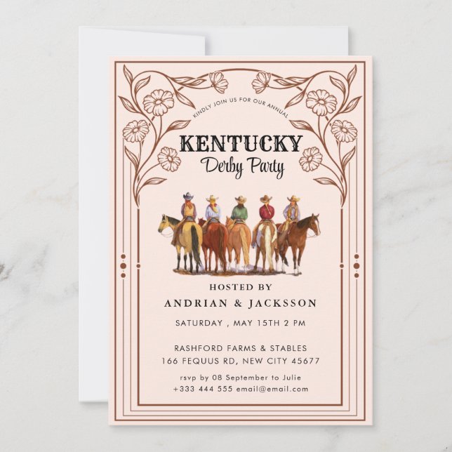 Horse Race Derby Party Invitation (Devant)
