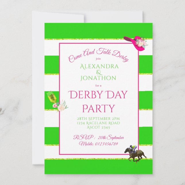 Horse Racing Derby Day Party Invitation (Dos)