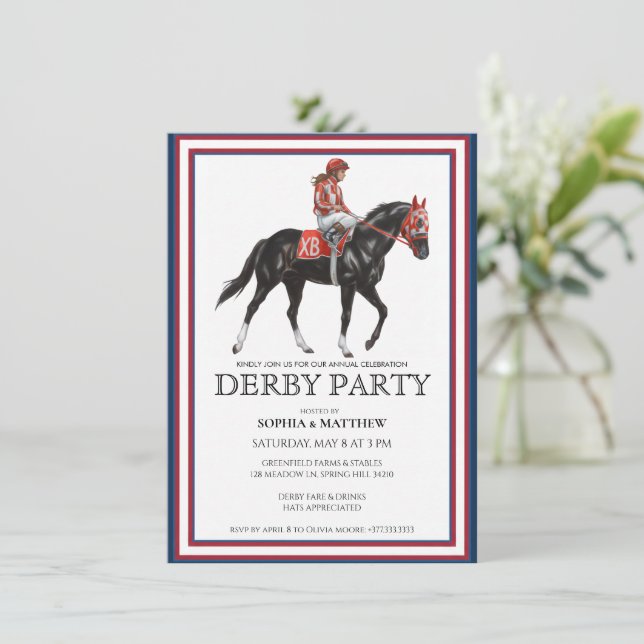 Horse Racing Derby Party Invitation Art (Debout devant)
