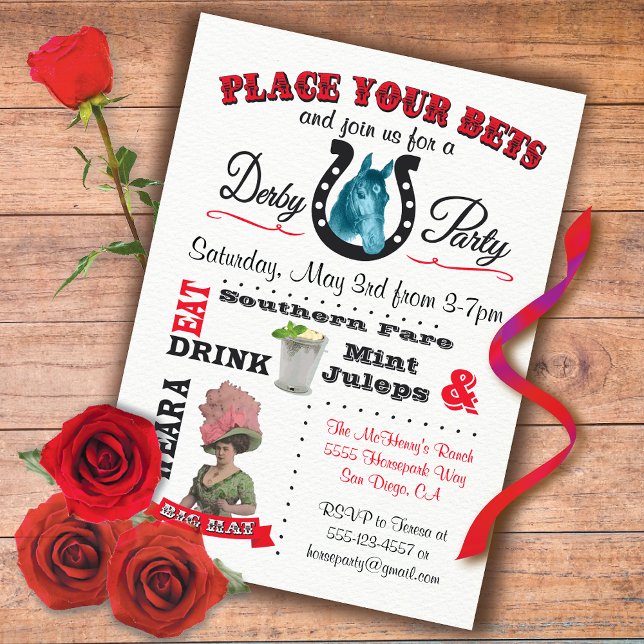 Horse Racing Derby Party Poster Invitations (Créateur téléchargé)