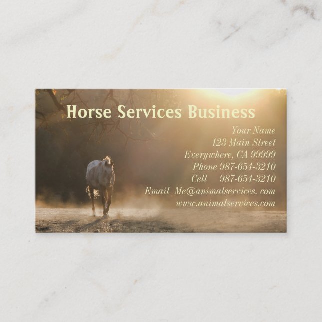 Horse Services / Cheval Vétérinaire Cartes de visi (Devant)