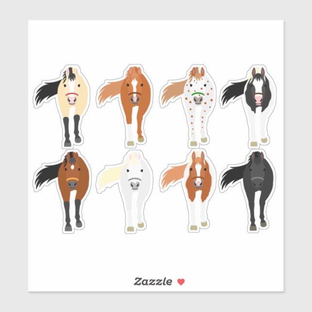 horse sticker set (Feuille)