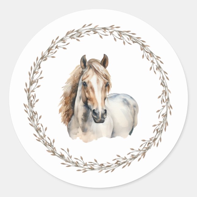Horse Wreath Gift Stickers  (Devant)