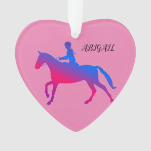 HORSEBACK ÉQUITATION FILLE ACRYLIQUE ORNAMENT PER