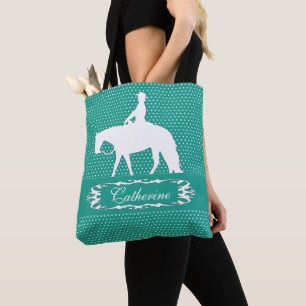 Horseback Rider Cowgirl CUSTOM NOM Sac fourre-tout